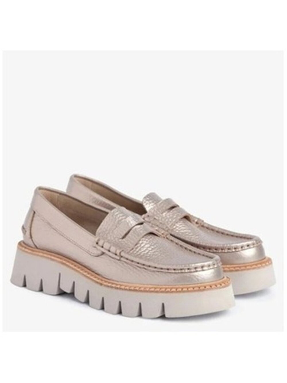 $650 Pedro Garcia Sebas Lug Penny Loafer CHUNKY ROSE GOLD LEATHER 42 (DD15)
